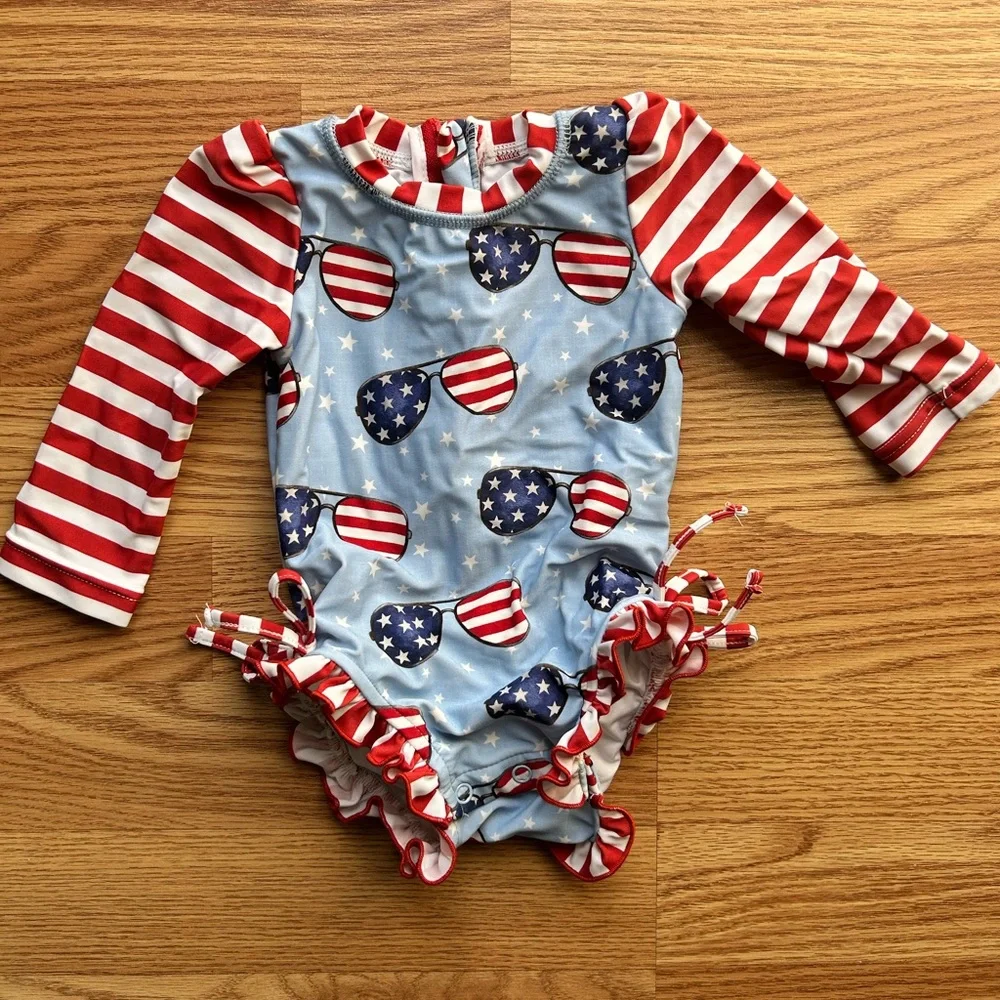 Bundle Of Baby Rash Guard Bathing Suits Size 3-6 Months Size - Picture 1 of 13